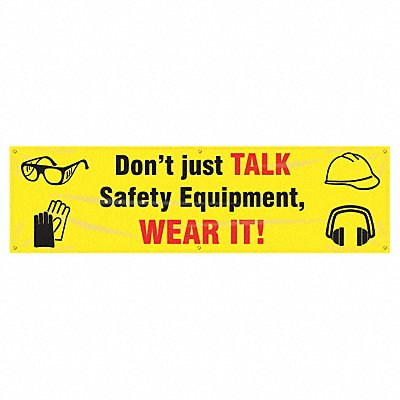 Safety Banner 28in x 96in Poly Sheeting MPN:MBR865