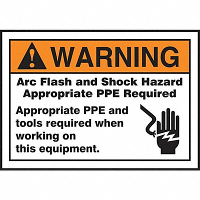 Arc Flash Label 5 inx7 in Vinyl MPN:LELC316