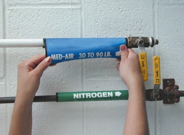 Pipe Marker with Compressed Air Legend and Arrow Graphic MPN:B4022