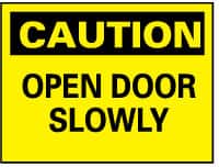 Caution - Open Door Slowly, Rigid Plastic Fire and Exit Sign MPN:C55RB