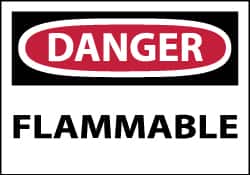 5 Qty 1 Pack Danger - Flammable, Pressure Sensitive Vinyl Fire Sign MPN:D126AP