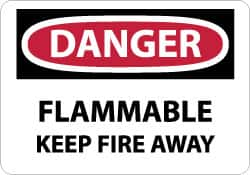 Danger - Flammable - Keep Fire Away, Aluminum Fire Sign MPN:D417A