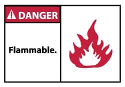 5 Qty 1 Pack Danger - Flammable, Pressure Sensitive Vinyl Fire Sign MPN:DGA15AP