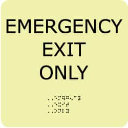 Emergency Exit Only, Plastic Exit Sign MPN:GADA100BK