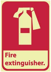 Fire Extinguisher, Pressure Sensitive Vinyl Fire Sign MPN:GFGA3P