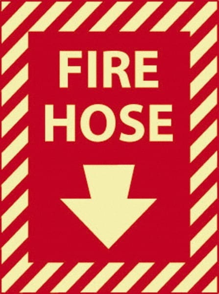 Fire Hose, Pressure Sensitive Vinyl Fire Sign MPN:GL18P