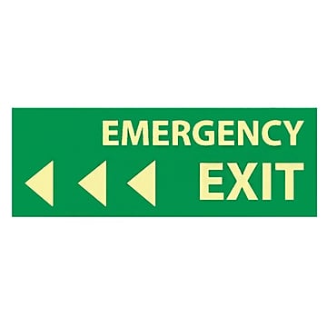 Emergency Exit, Pressure Sensitive Vinyl Exit Sign MPN:GL301P