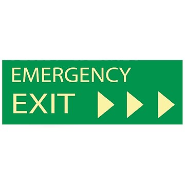 Emergency Exit, Pressure Sensitive Vinyl Exit Sign MPN:GL302P