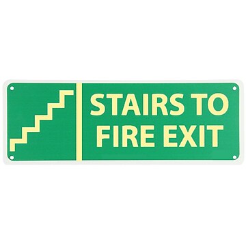 Stairs to Fire Exit, Pressure Sensitive Vinyl Fire Sign MPN:GL320P
