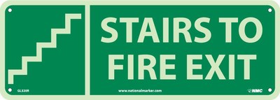 Stairs to Fire Exit, Plastic Fire Sign MPN:GL320R