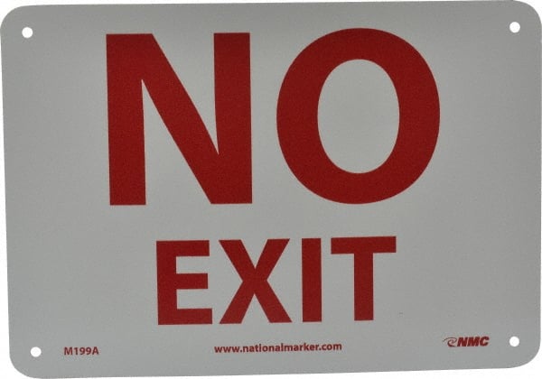 No Exit, Aluminum Exit Sign MPN:M199A