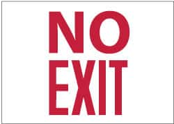 No Exit, Pressure Sensitive Vinyl Exit Sign MPN:M199PB