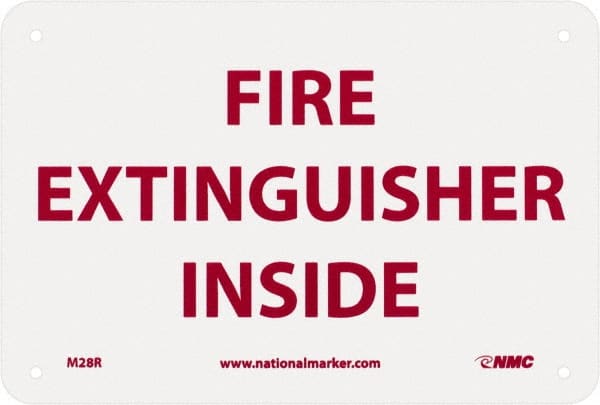 Fire Extinguisher Inside, Plastic Fire Sign MPN:M28R