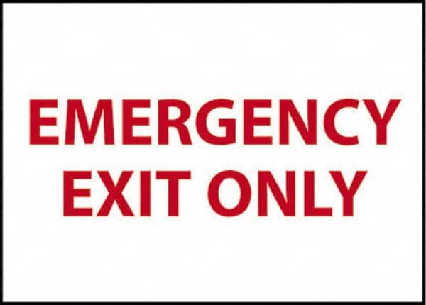 Emergency Exit Only, Pressure Sensitive Vinyl Exit Sign MPN:M34PB