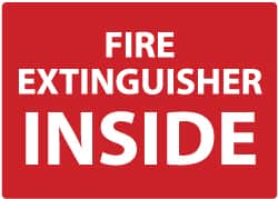 Fire Extinguisher Inside, Aluminum Fire Sign MPN:M720AB