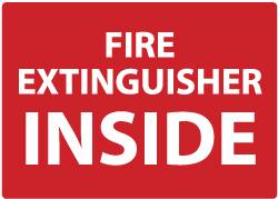 Fire Extinguisher Inside, Plastic Fire Sign MPN:M720RB