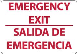 Emergency Exit, Pressure Sensitive Vinyl Exit Sign MPN:M738PB
