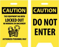 Caution - Do Not Enter, Caution - This Equipment Has Been Locked Out, No Working on Machinery - Authorized Personnel Only, 12