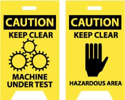 Caution - Keep Clear - Machine Under Test, Caution - Keep Clear - Hazardous Area, 12