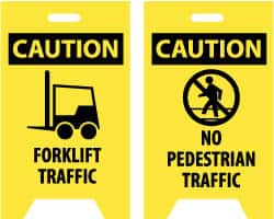 Caution - Forklift Traffic, Caution - No Pedestrian Traffic, 12