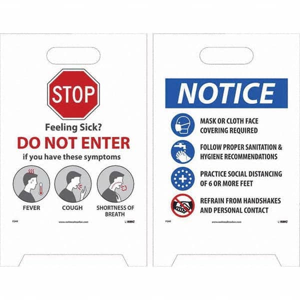 Cone & A Frame Floor Signs, Sign Type: Accident Prevention , Overall Height: 19in , Viewing Points: Two-View  MPN:FS49