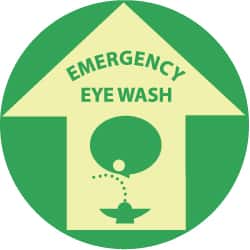 First Aid Adhesive Backed Floor Sign: Round, Polyester, ''Emergency Eye Wash'' MPN:GWFS5