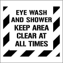 Eye Wash and Shower - Keep Area Clear at All Times Stencil MPN:PMS237