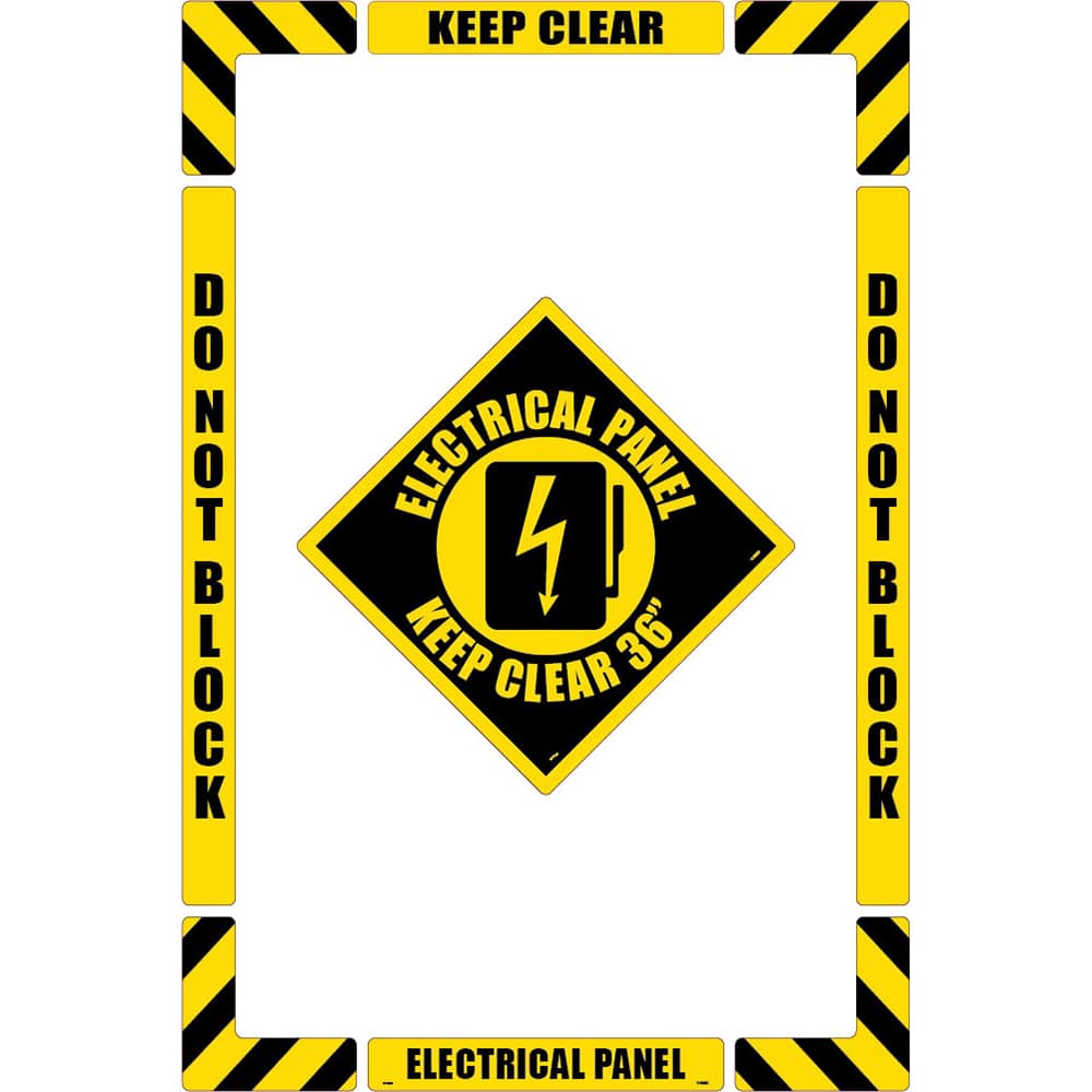 Accident Prevention Adhesive Backed Floor Sign: Rectangle, ''Electrical Panel Keep Clear'' MPN:WFK05