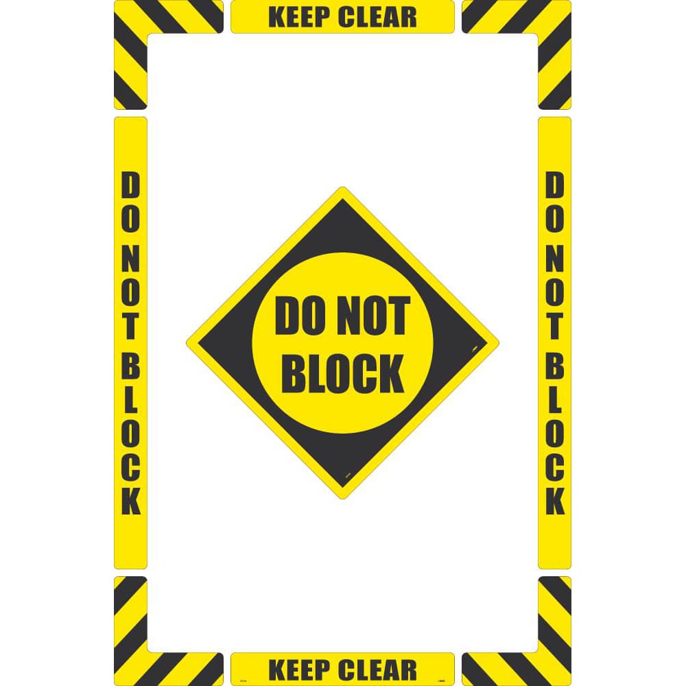 Accident Prevention Adhesive Backed Floor Sign: Rectangle, ''Do Not Block'' MPN:WFK06