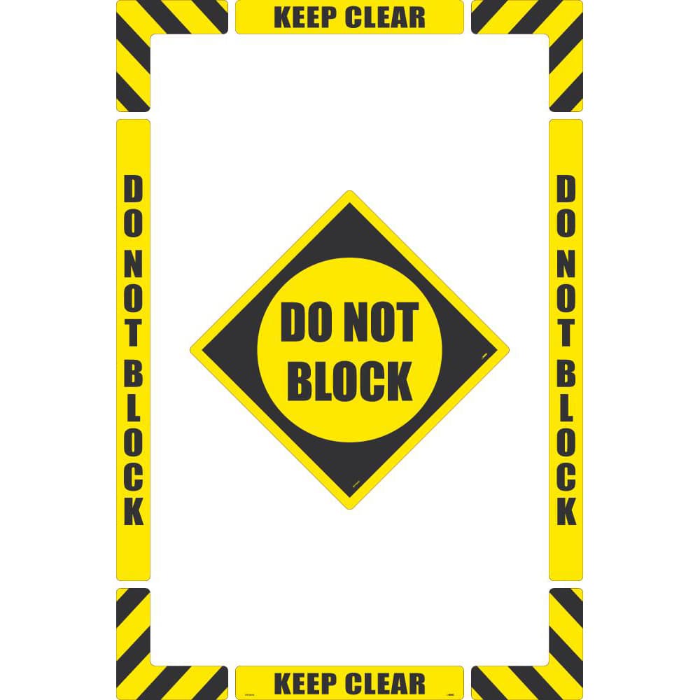 Accident Prevention Adhesive Backed Floor Sign: Rectangle, ''Do Not Block'' MPN:WFKSM06