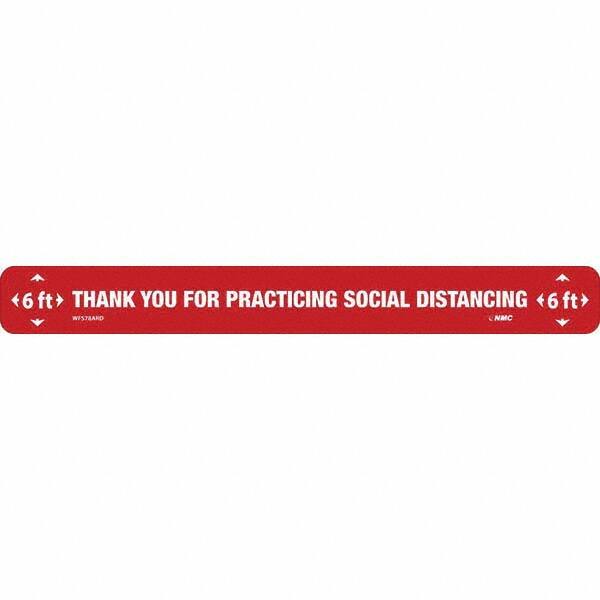 Entrance & Directional & Exit Adhesive Backed Floor Sign: Rectangle, Vinyl, ''Thank You for Practicting Social Distancing'' MPN:WFS78ARD10