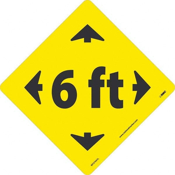 Entrance & Directional & Exit Adhesive Backed Floor Sign: Diamond, Vinyl, ''6 FT'' MPN:WFS79AYL