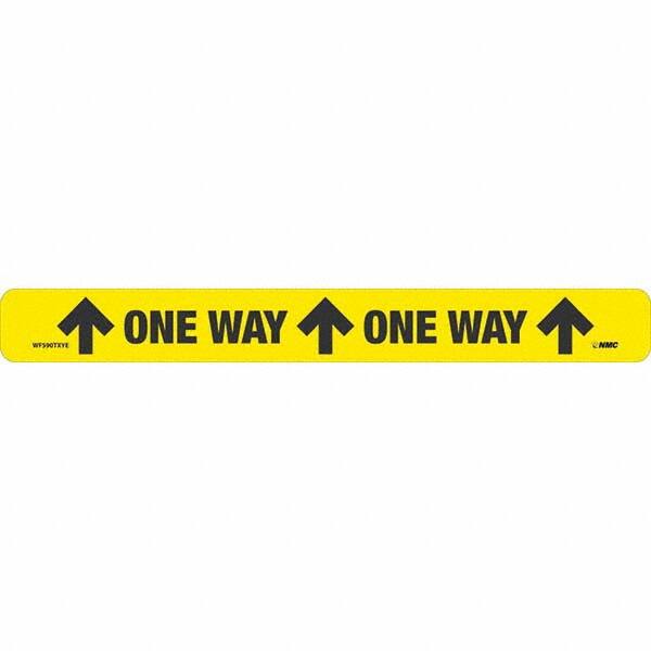 Entrance & Directional & Exit Adhesive Backed Floor Sign: Rectangle, Vinyl, ''One Way'' MPN:WFS90TXYE