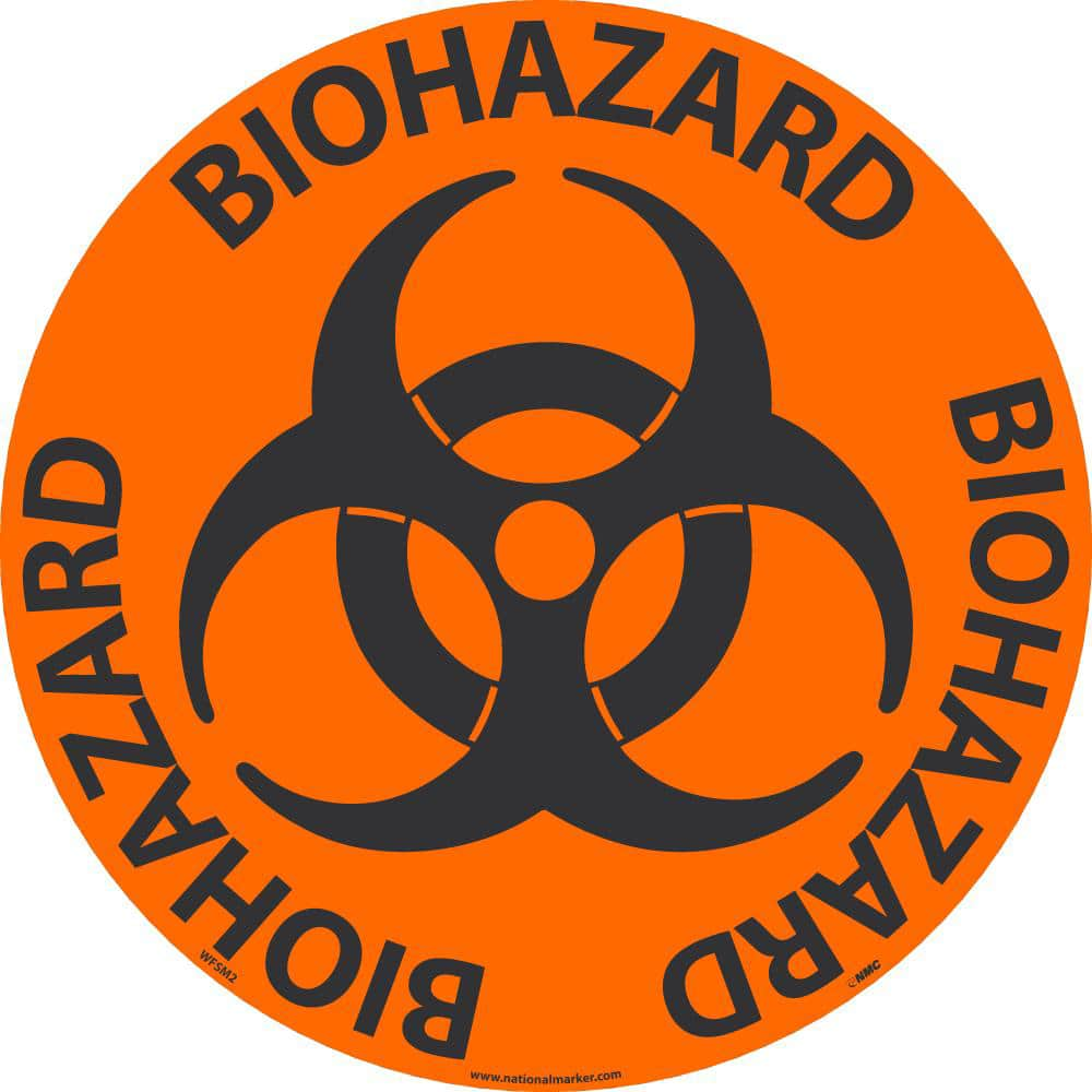 Hazardous Materials Adhesive Backed Floor Sign: Round, ''Biohazard'' MPN:WFSM2