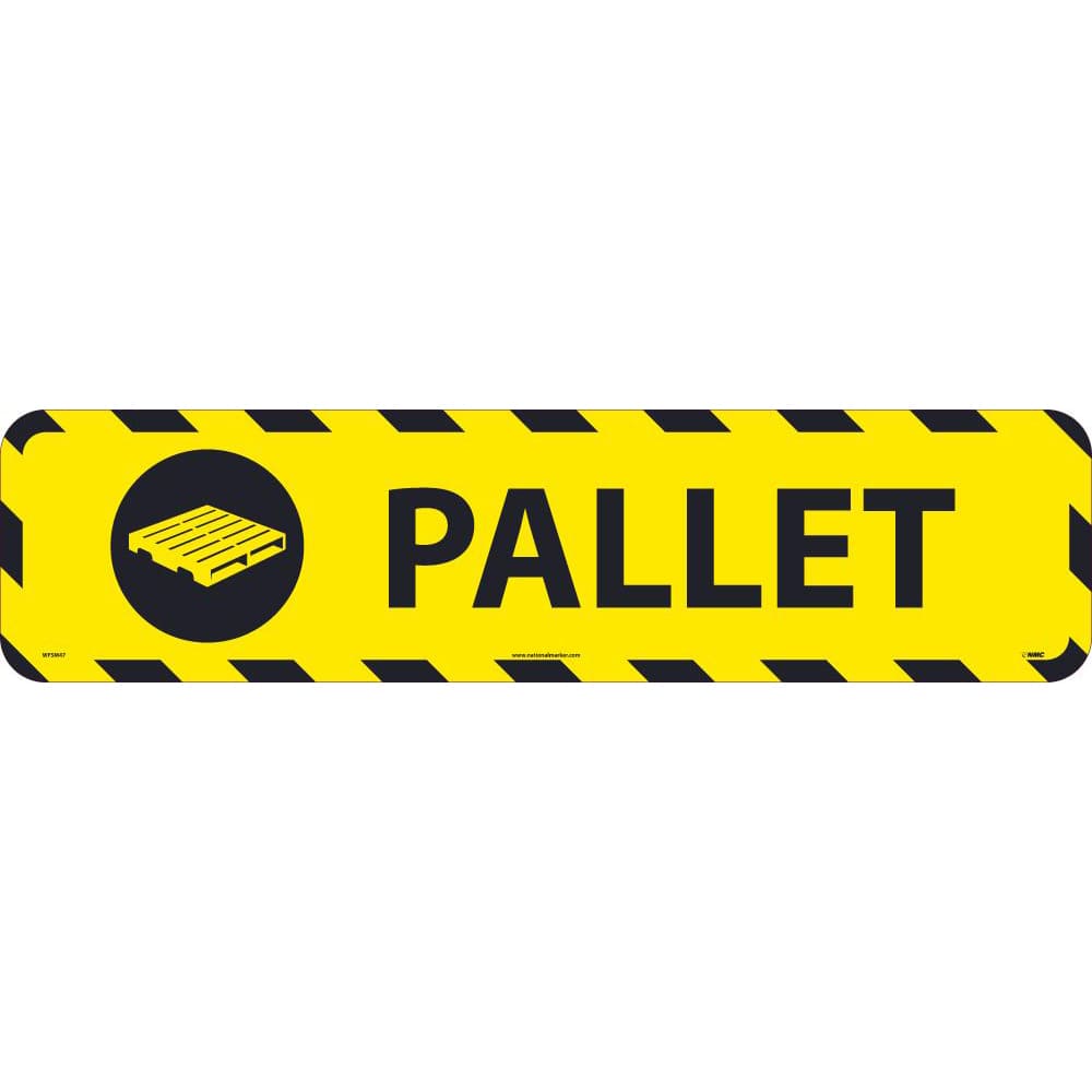 Restroom, Janitorial & Housekeeping Adhesive Backed Floor Sign: Rectangle, ''Pallet'' MPN:WFSM47