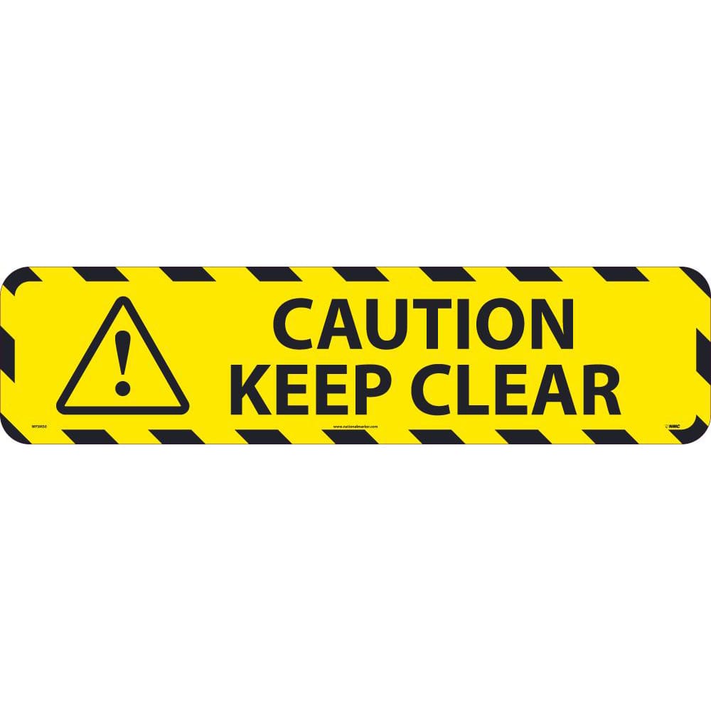 Accident Prevention Adhesive Backed Floor Sign: Round, ''Caution Keep Clear'' MPN:WFSM50