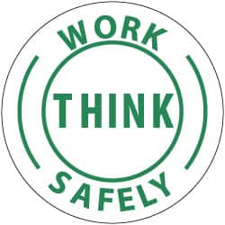 25 Qty 1 Pack Work Think Safely, Hard Hat Label MPN:HH12