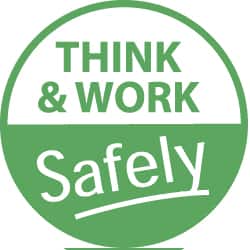25 Qty 1 Pack Think & Work Safely, Hard Hat Label MPN:HH91