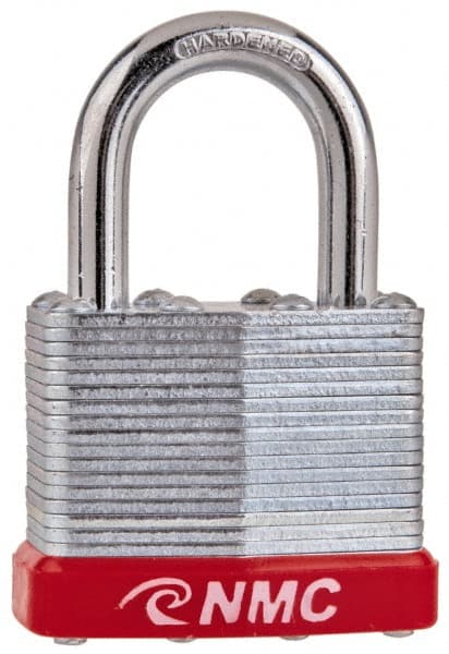 Lockout Padlock: Keyed Different, Laminated Steel, Steel Shackle, Red MPN:APSR
