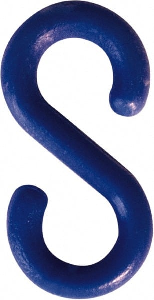Pedestrian Barrier S-Hook: Plastic, Blue, Use with Plastic Chain MPN:PSH2B