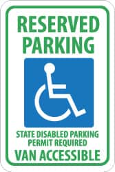 Reserved Parking - State Disabled Parking Permit Required - Van Accessible, MPN:TM148J