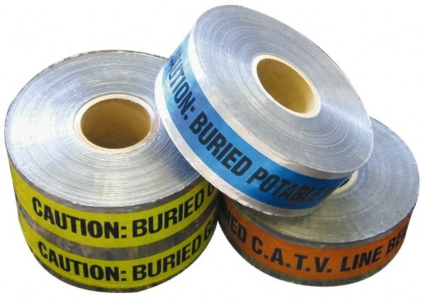 Caution: Buried Water Line Below, Detectable Underground Tape MPN:DT2 BW