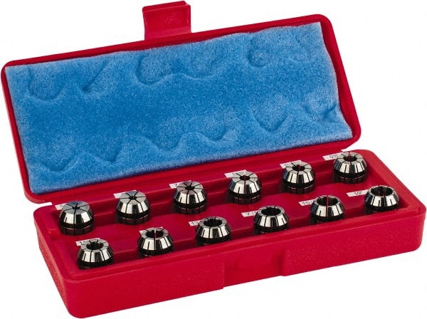 Collet Set: 12 Pc, Series ER20, 1/2