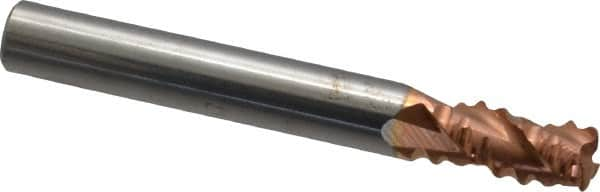 Square End Mill: 1/4'' Dia, 3/8'' LOC, 1/4'' Shank Dia, 2'' OAL, 3 Flutes, Solid Carbide MPN:12176748