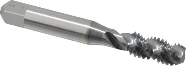 Spiral Flute Tap: 3/8-16 UNC, 3 Flutes, Modified Bottoming, 3B Class of Fit, Powdered Metal, TICN Coated MPN:40123-01C