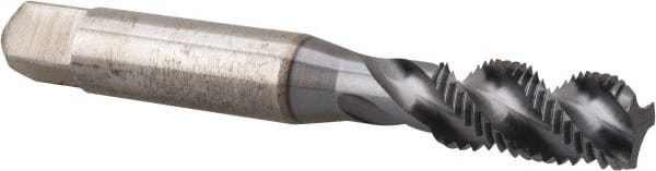 Spiral Flute Tap: 3/8-24, UNF, 3 Flute, Modified Bottoming, 3B Class of Fit, Powdered Metal, TICN Finish MPN:40133-01C