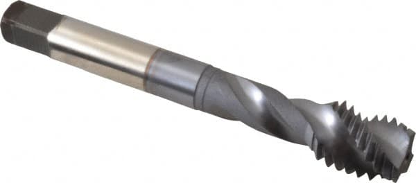 Spiral Flute Tap: 1/2-13, UNC, 3 Flute, Modified Bottoming, 2B Class of Fit, Powdered Metal, TICN Finish MPN:40165-00C