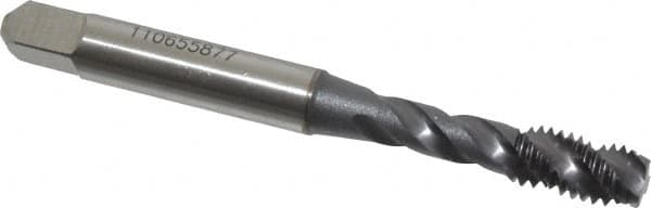 Spiral Flute Tap: M6 x 1.00, Metric Coarse, 3 Flute, Modified Bottoming, 6H Class of Fit, Powdered Metal, TICN Finish MPN:43055-01C