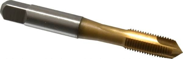 Spiral Point Tap: 3/8-24, UNF, 3 Flutes, Plug, 3B, Powdered Metal, TiN Finish MPN:30133-00T