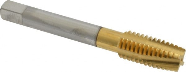 Spiral Point Tap: 1/2-13 UNC, 4 Flutes, Plug, 3B Class of Fit, Powdered Metal, TiN Coated MPN:30163-00T